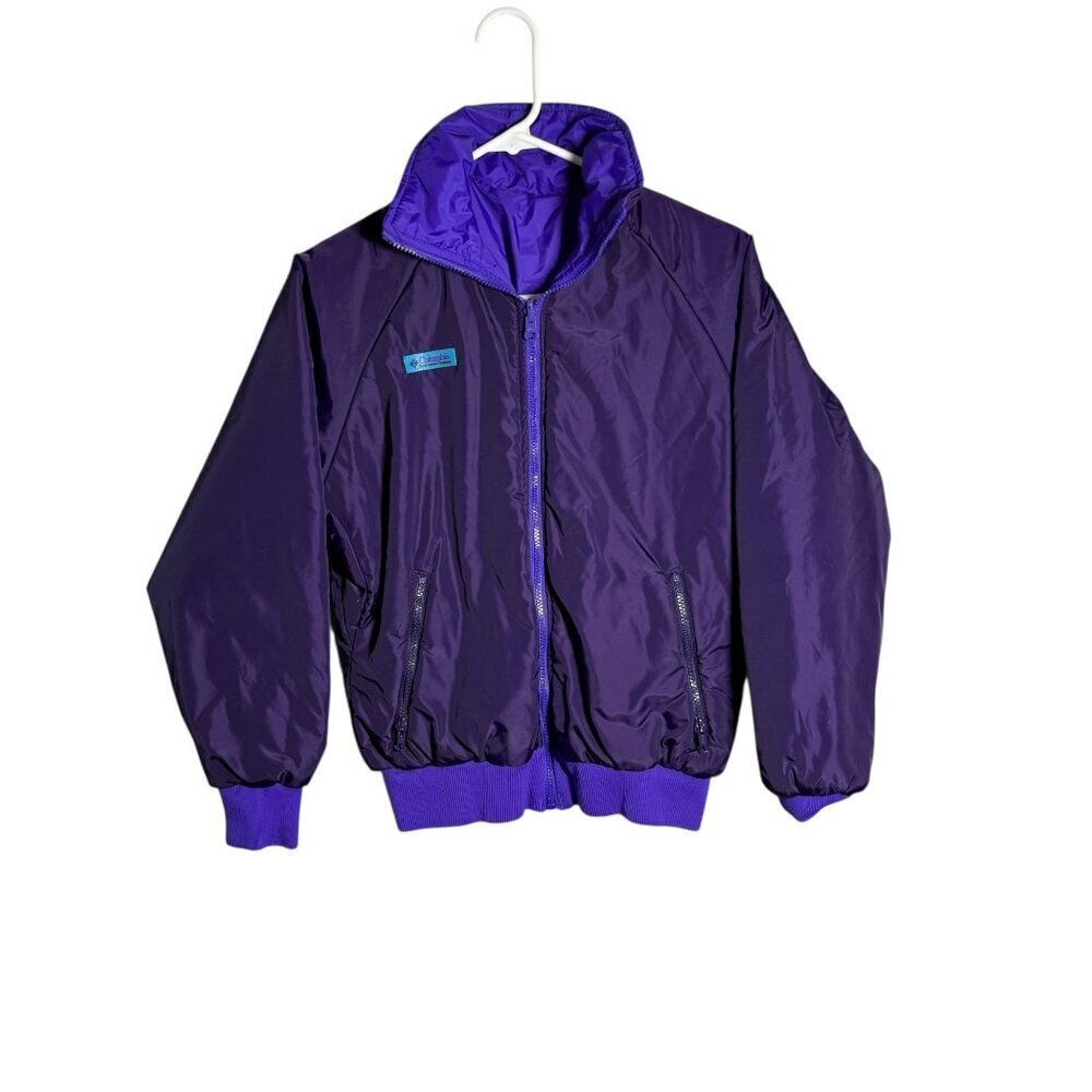 Vintage Columbia Womens Purple Insulated Jacket Reversible Size S Nylon 90 y2K
